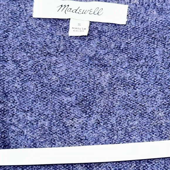 Madewell Ryder Long Cardigan Sweater Heather Navy Sz S Merino Wool Blend - Picture 2 of 4